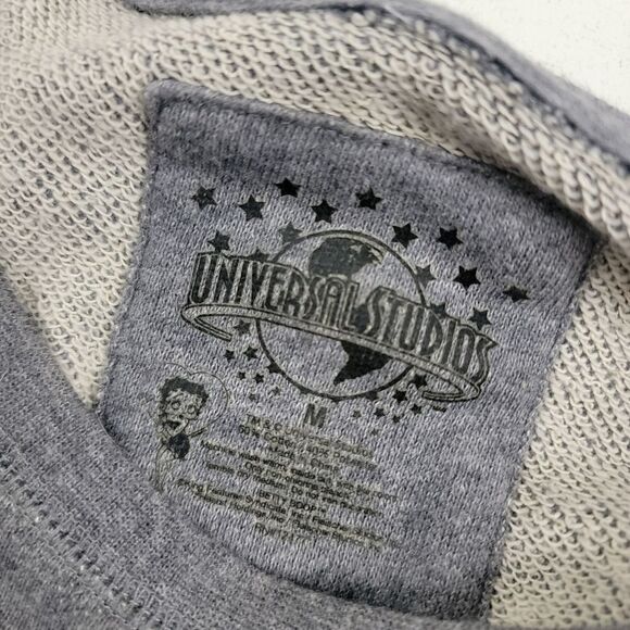 Universal Studios Sweatshirt Laced Crewneck Pullover Gray Black Womens Medium - Picture 6 of 11